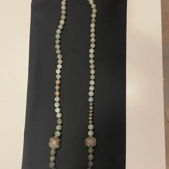 Yemen vintage silver beads labradorite bead necklace by Designer Ria B - Picture 3 of 9